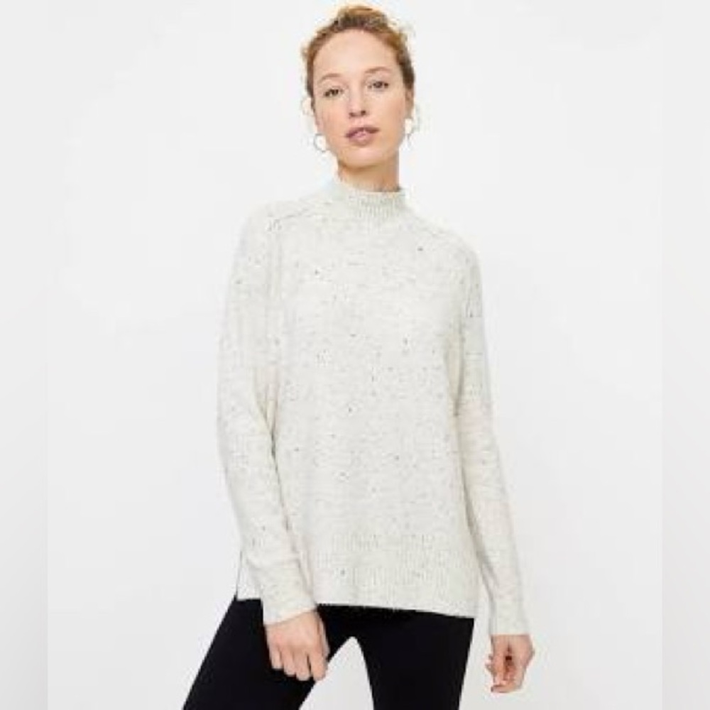 LOFT Flecked Tunic Sweater